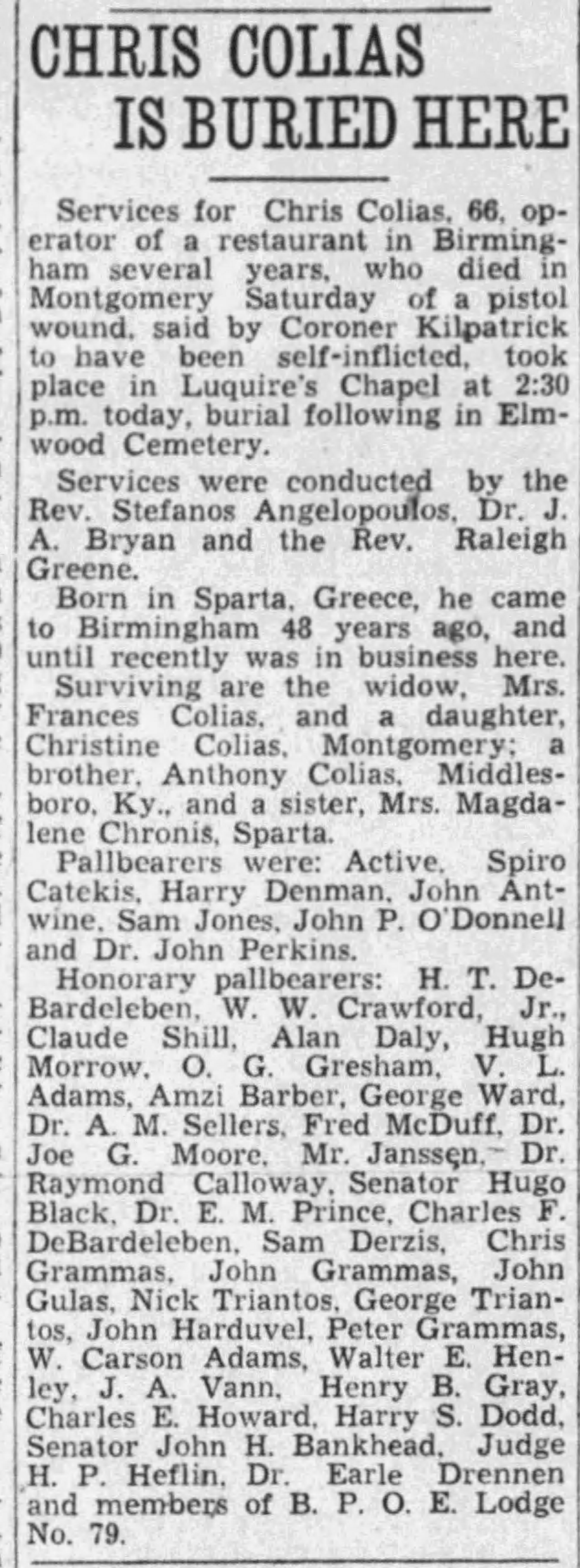 Chris Colias obituary